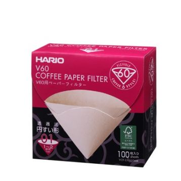 HARIO V60 PAPER FILTER 01 MK 100 SHEETS (Box Pack)